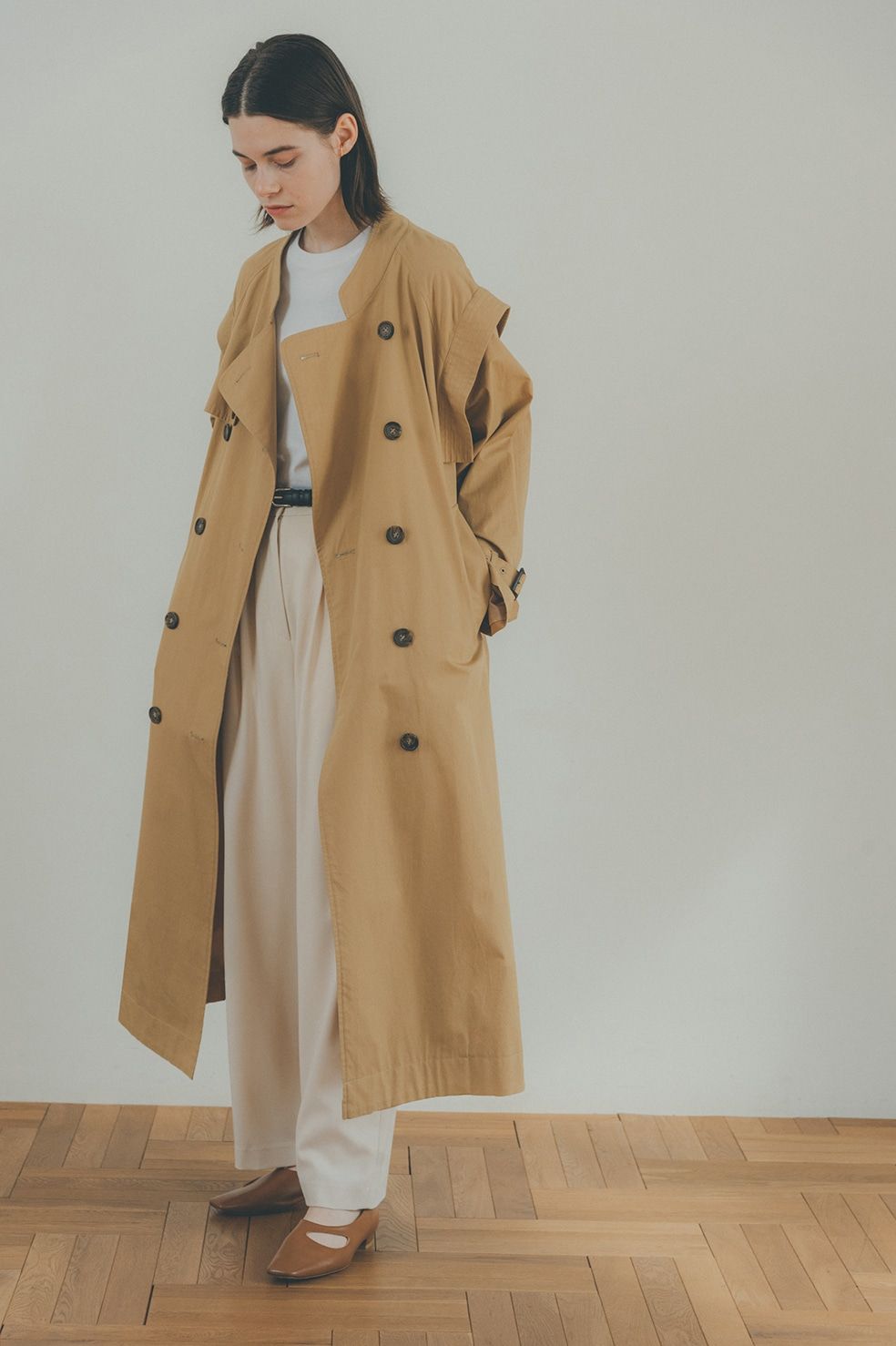 CLANE - スクエアスリーブトレンチコート - 2WAY SQUARE SLEEVE TRENCH