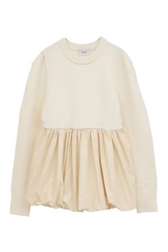 パワーショルダーニットトップス - DOCKING POWERSHOULDER KNIT TOPS - IVORY