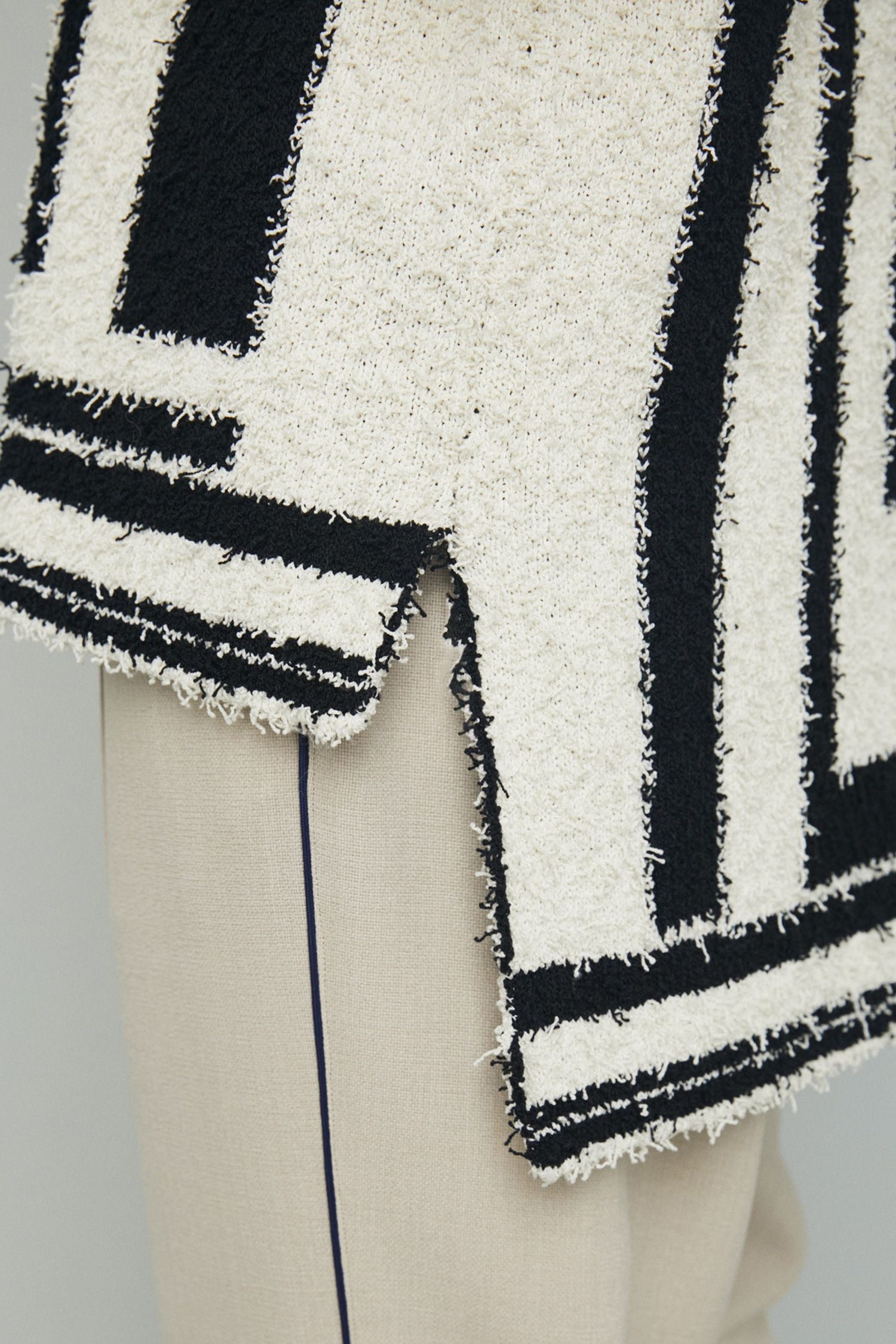 総柄 ループヤーン ニットベスト - Knit vest - 柄WHITE
