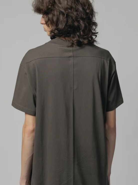 レイヤードデザイン半袖ティーシャツ - cotton jersey s/s t-shirt - GREY