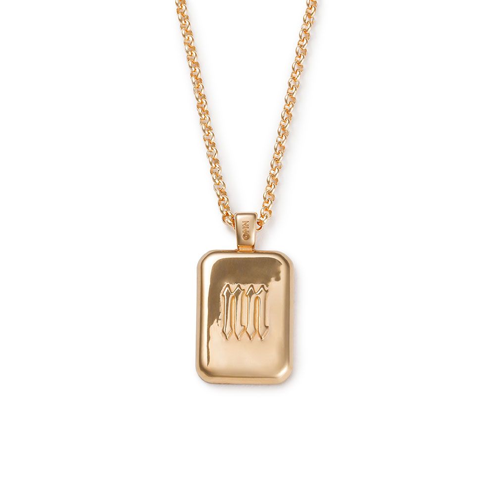 スクエアネックレス - INITIAL SQUARE NECKLACE GOLD