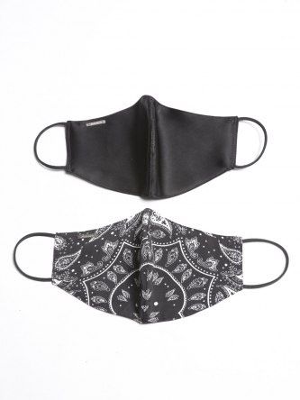 バンダナプリントフェイスマスク - Bandanna Print Face Mask BLACK
