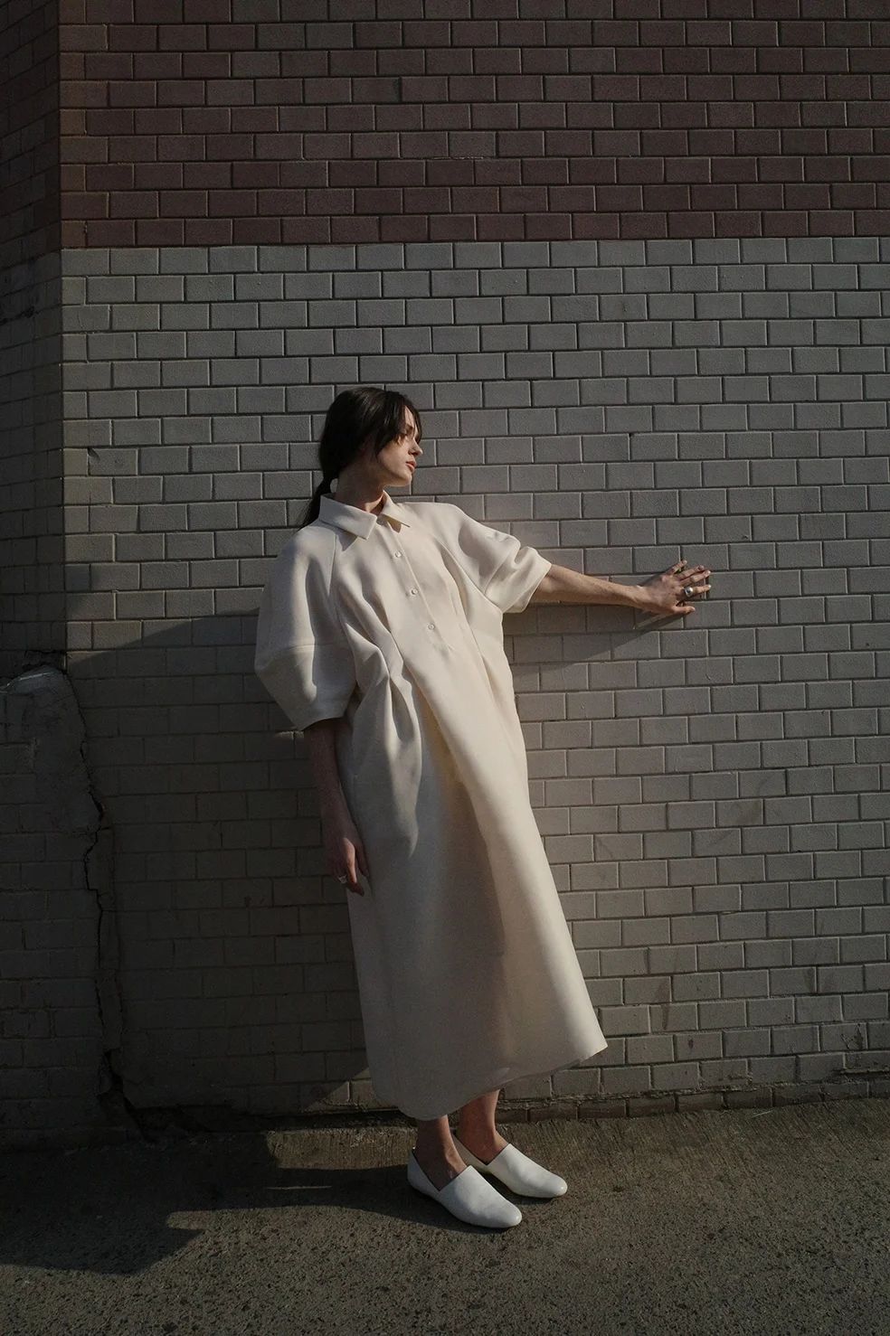 フォームスリーブワンピース -  FORM SLEEVE ONEPIECE IVORY