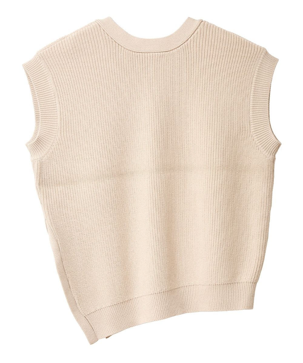 CLANE - ダブルフェイス アシンメトリー ニット トップス - W FACE ASYMMETRY KNIT VEST - IVORY |  ADDICT WEB SHOP