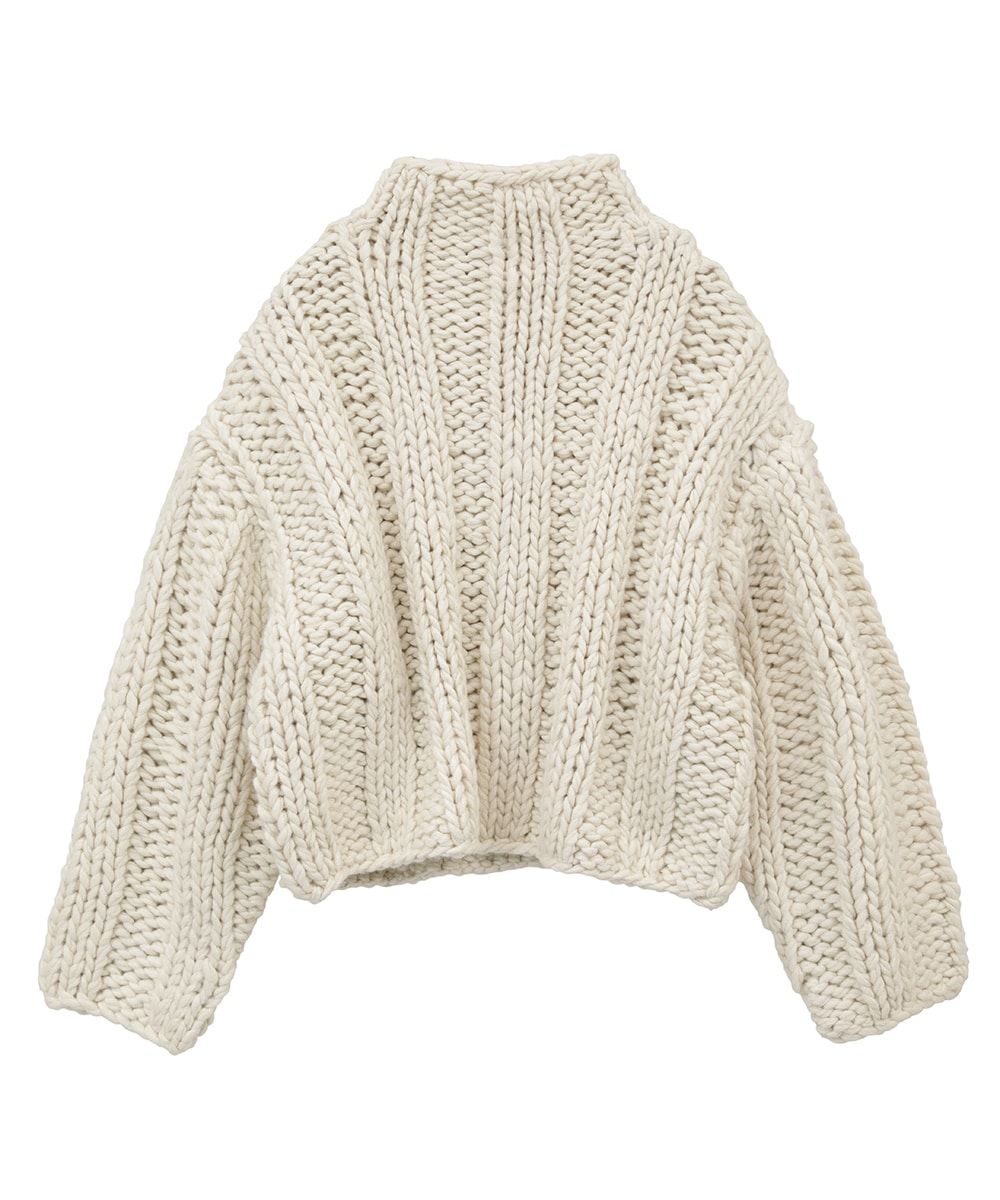 CLANE/クラネ】BULKY RIB HAND KNIT TOPS/バルキーリブハンドニット