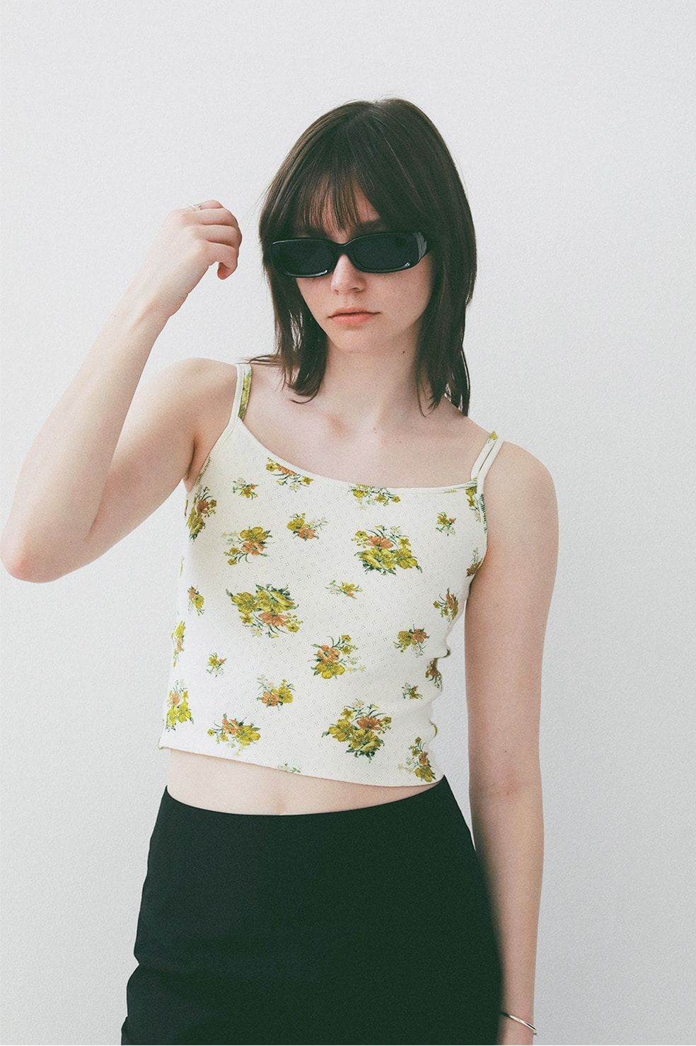 マルチウェイキャミソール - MANY WAY FLOWER CAMI TOPS (YELLOW)