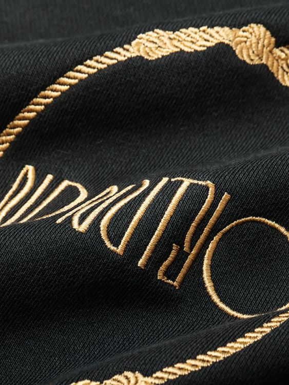 刺繍ミラーフーディ - EMBROIDERY MIRROR HOODIE / USED BLACK