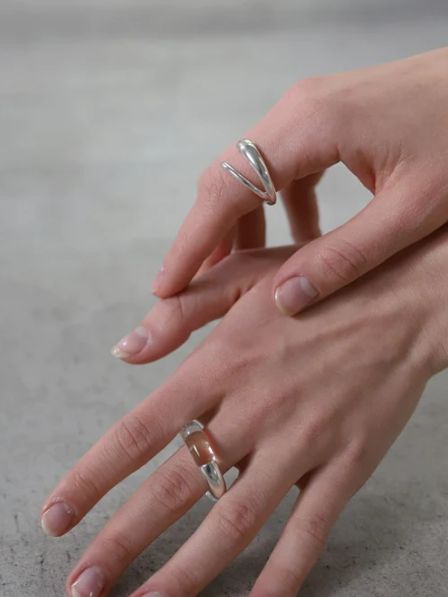 クロスリング SV シルバー 指輪 シンプル デザイン ユニセックス アクセサリー