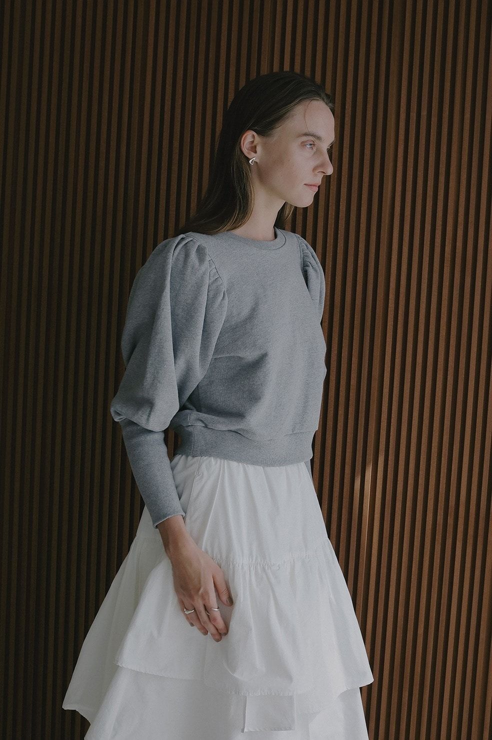 パフスリーブ スウェット - VOLUME PUFF SLEEVE SWEAT (GRAY)