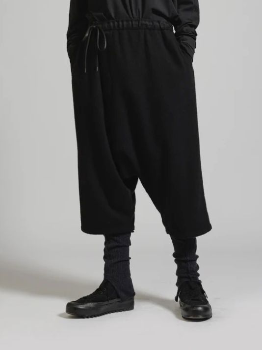 ウール縮絨 製品染め ショートパンツ - OBJECT DYE WOOL DROP CROTCH HALF PANTS LACK