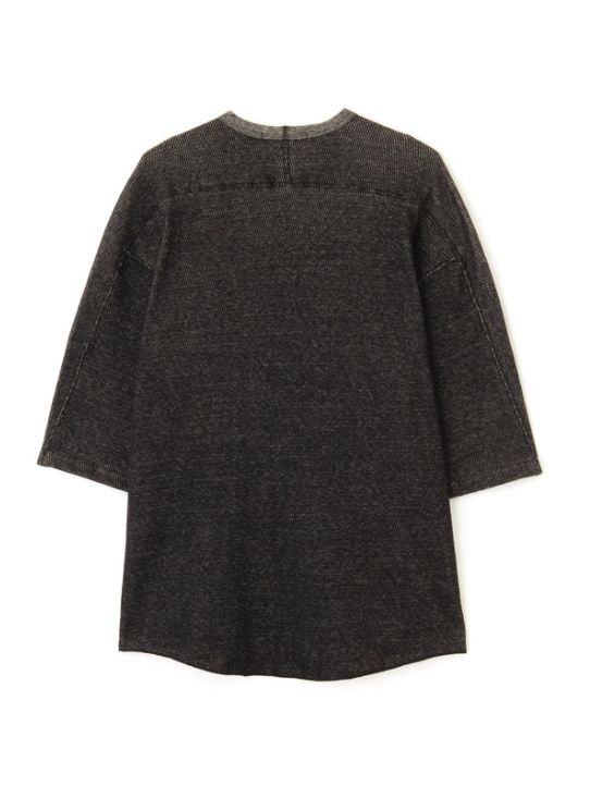 オーガニックコットン サーマルシャツ - ORGANIC COTTON THERMAL TEE - Mixed ”UNSTAINED” yarn - BLACK