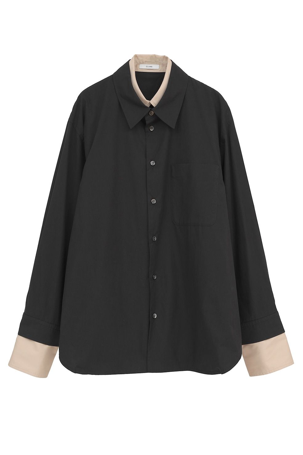レイヤードシャツ - TWO TONE LAYERED SHIRTS(BLACK)