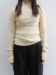 ハイネックリブニット	 - H/N RIB KNIT TOPS - IVORY