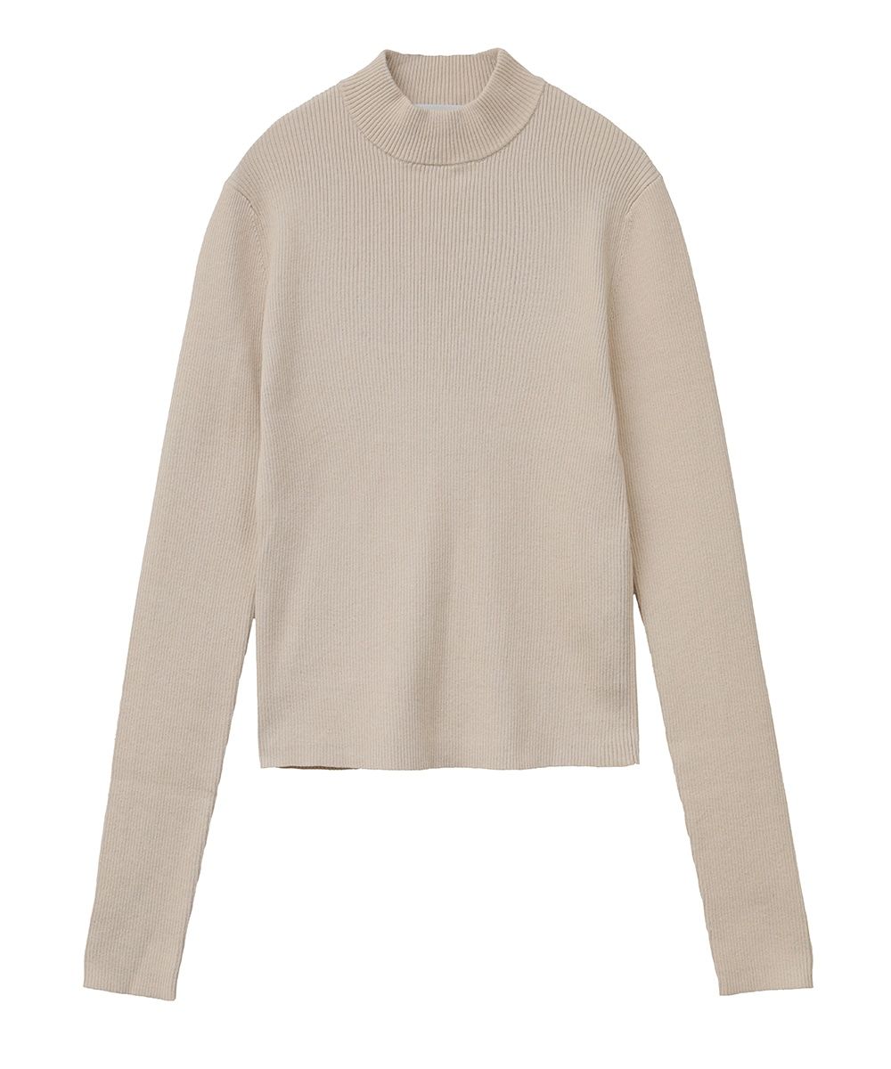 HIGH NECK RIB KNIT TOPS - ハイネックリブトップス - IVORY