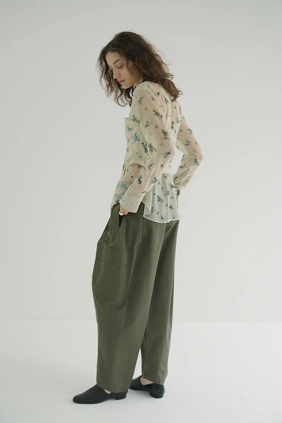オパールプリント ビスチェ付きシャツ -  FLOWER OPAL BUSTIER SHIRTS IVORY