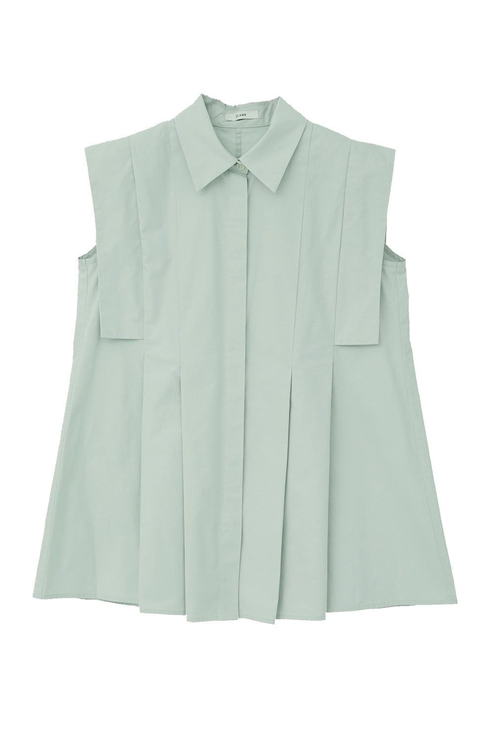 パネルプリーツ スクエアスリーブシャツ - PANELL PLEAT SQUARE SLEEVE SHIRTS (MINT)