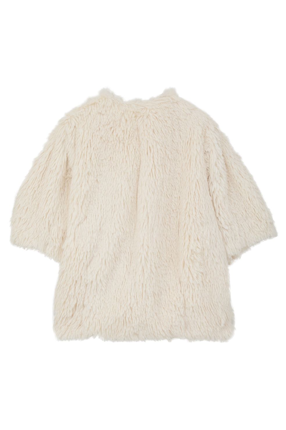 ハーフスリーブファージャケット -  HALF SLEEVE FAKE FUR JACKET (IVORY)