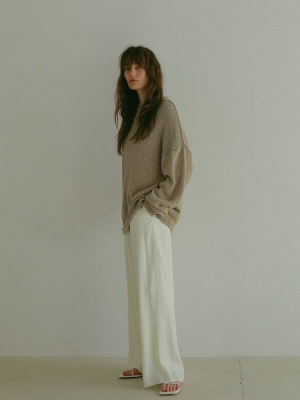 スムースリラクシーワイドパンツ - WHITE