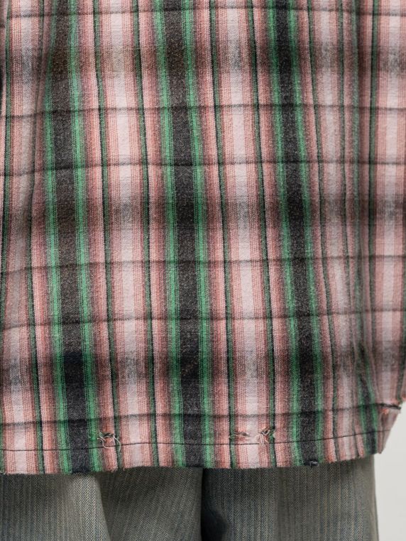 ヴィンテージライク 半袖 チェックシャツ - H/S CHECK SH w STK (PINK)