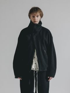 ウールパイル ハイネックジャケット (A-BLACK)