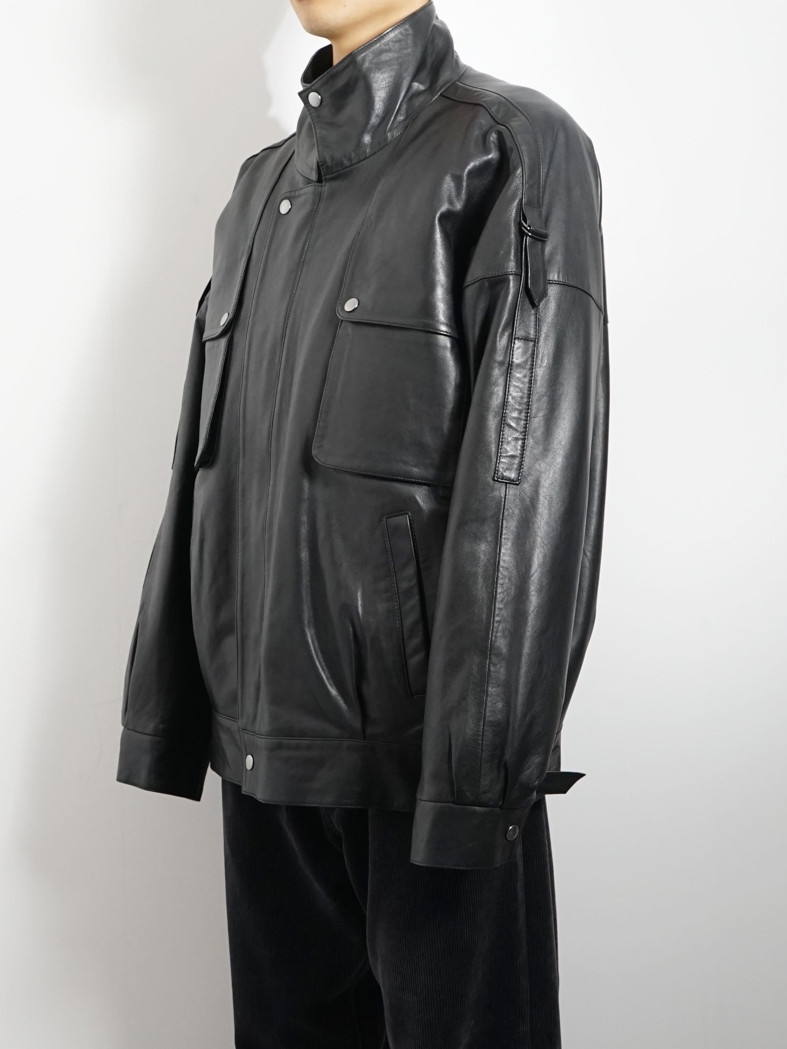 ストームフラップレザーブルゾン - STORM FLAP LEATHER BLOUSON ‐Sheep leather‐