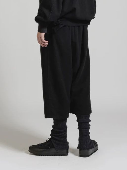 ウール縮絨 製品染め ショートパンツ - OBJECT DYE WOOL DROP CROTCH HALF PANTS LACK