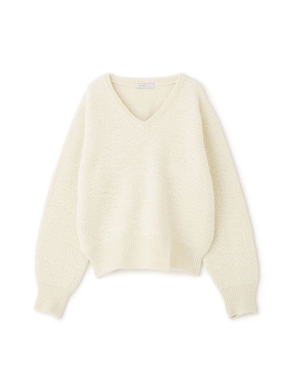 バンピーストールニットプルオーバー（ホワイト）