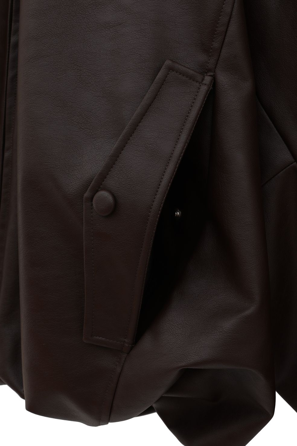 フェイクレザーバルーンジャケット - FAKE LEATHER BALLOON JACKET BROWN