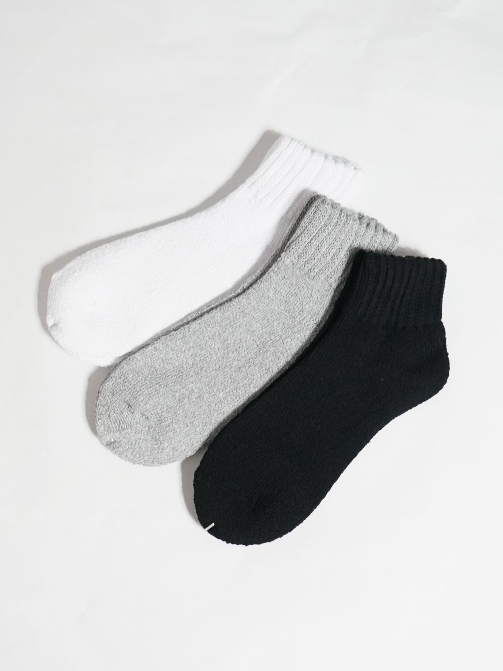 3足パック パイル靴下 - 3P PILE SOCKS - GREY/BLACK/WHITE