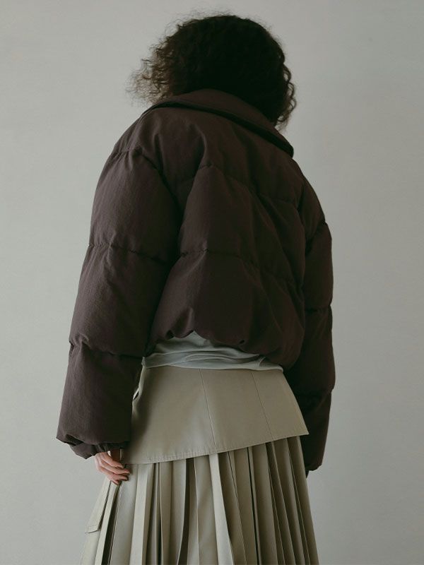 パディング ショートブルゾン BROWN レディース 中綿ジャケット