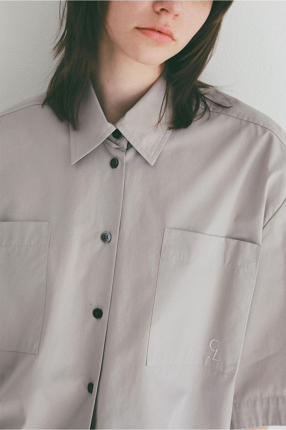ハーフスリーブヒュージーシャツ - HALF SLEEVE HUGE SHIRTS (GREY)