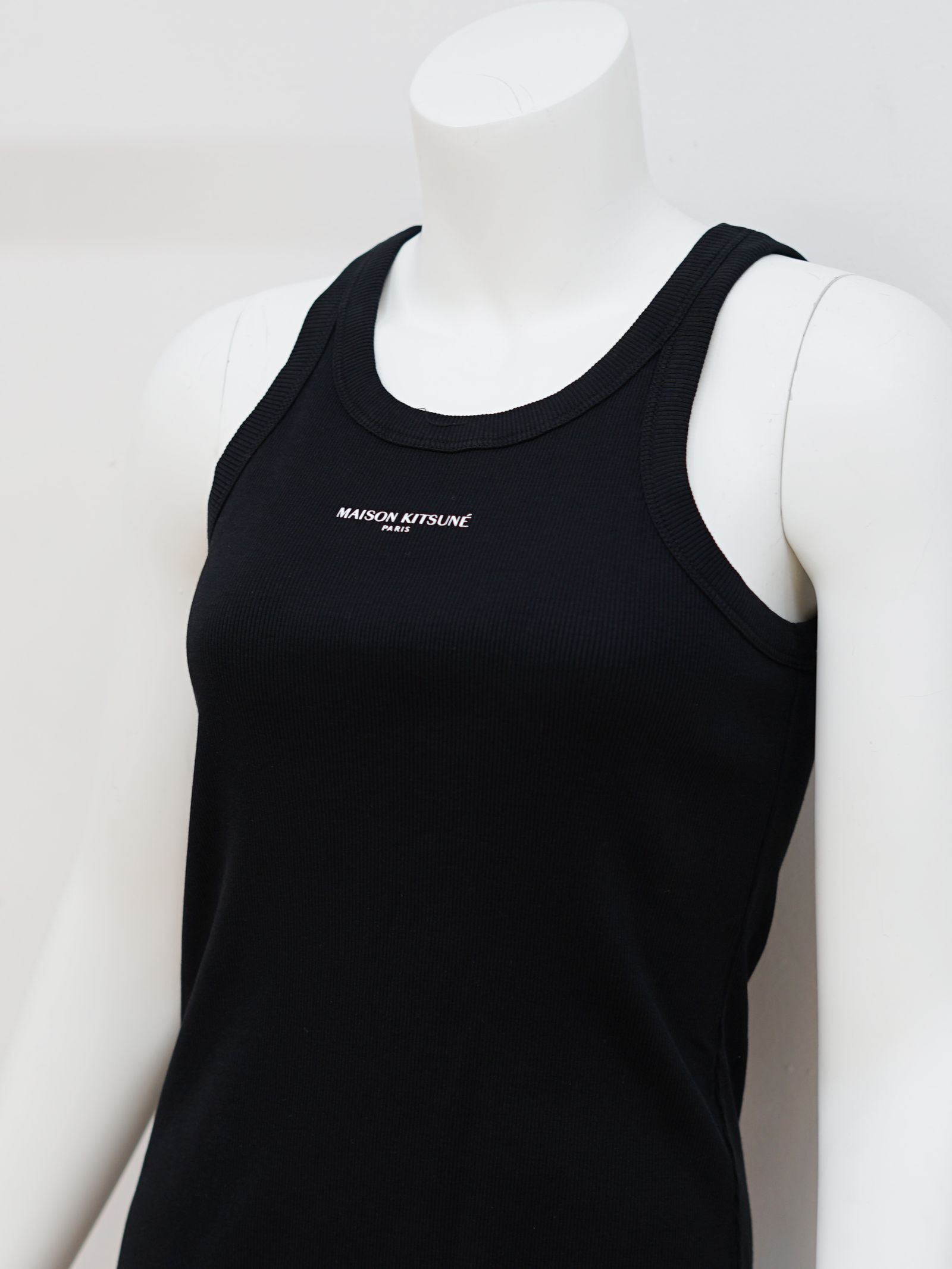 【レディース】 PARIS ロゴ リブ タンクドレス （black)