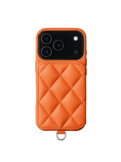 【GRACE / グレイス】 手帳型 レザーケース iPhone 14～17シリーズ対応 （オレンジ）