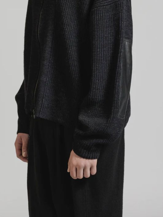 エルボーパッチ ドライバーズニット - DRIVERS KNIT - BLACK