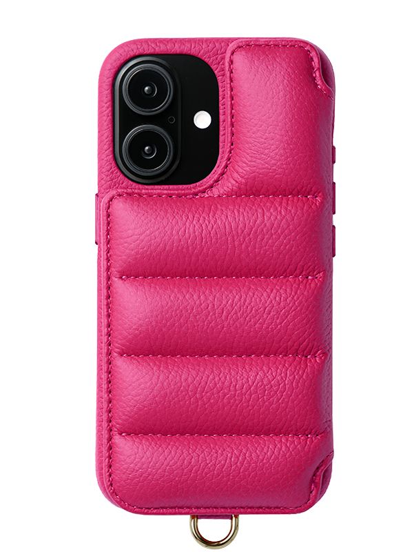 【BALLON バロン】 手帳型 レザーケース iPhone 14～17シリーズ対応 (マゼンダピンク）
