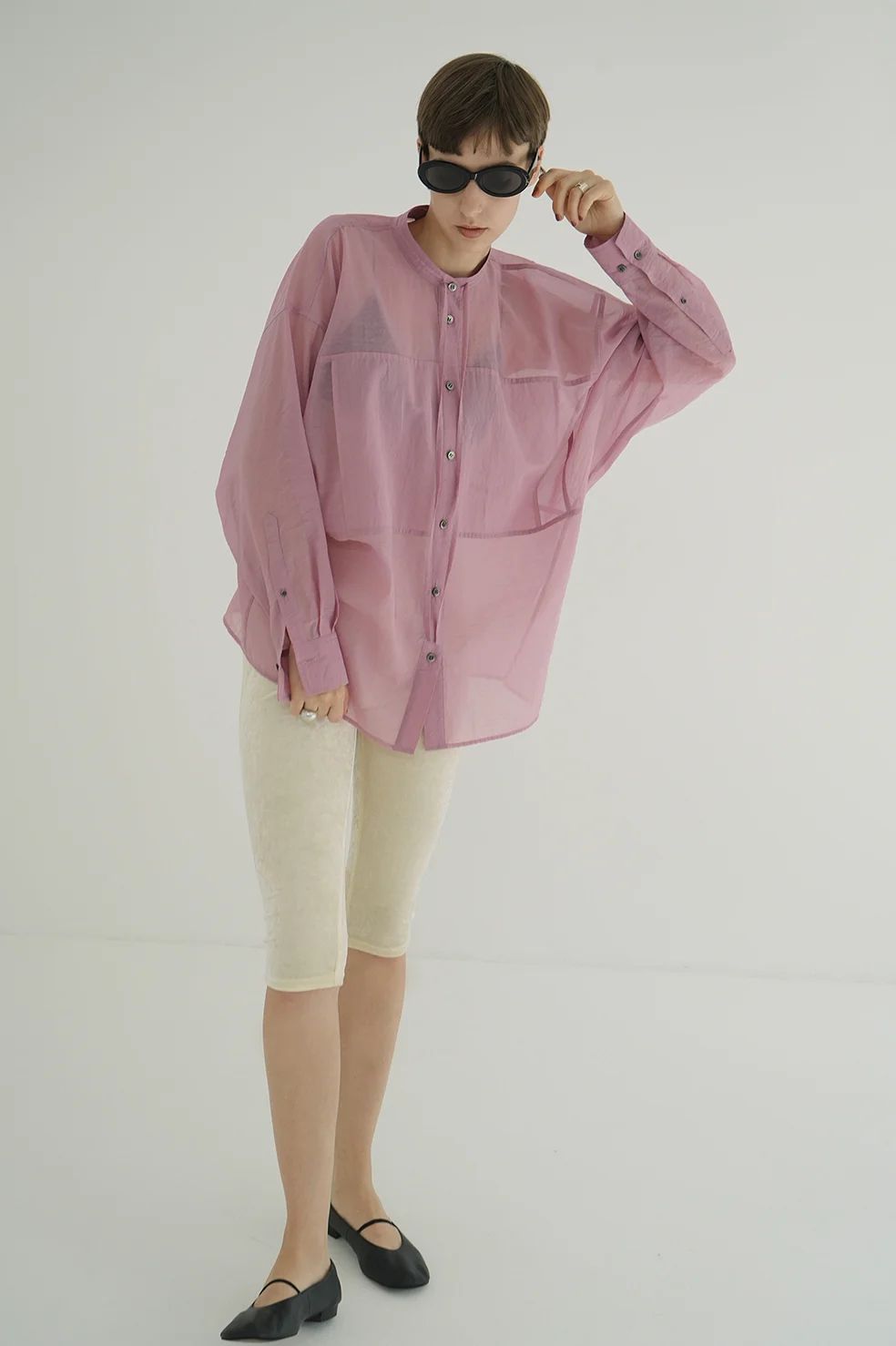 シアードルマンシャツ -  SHEER DOLMAN SHIRTS (PINK)