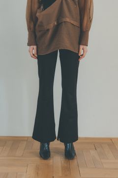 ソフトジャージーフレアパンツ - SOFT JERSEY FLARE PANTS BLACK