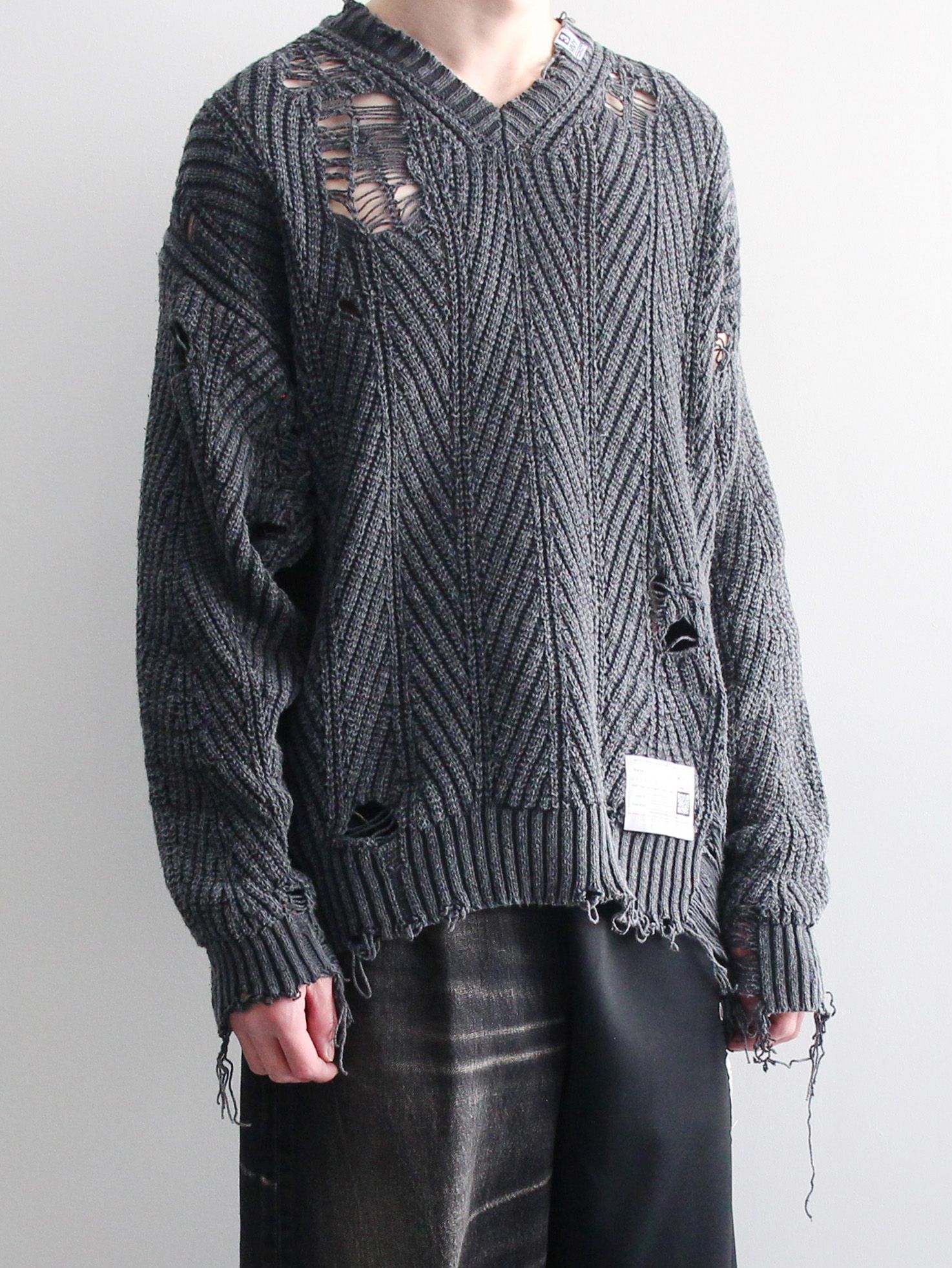 Maison MIHARA YASUHIRO ブリーチド ニットプルオーバー