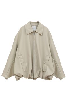 フェイクレザーバルーンジャケット - FAKE LEATHER BALLOON JACKET IVORY