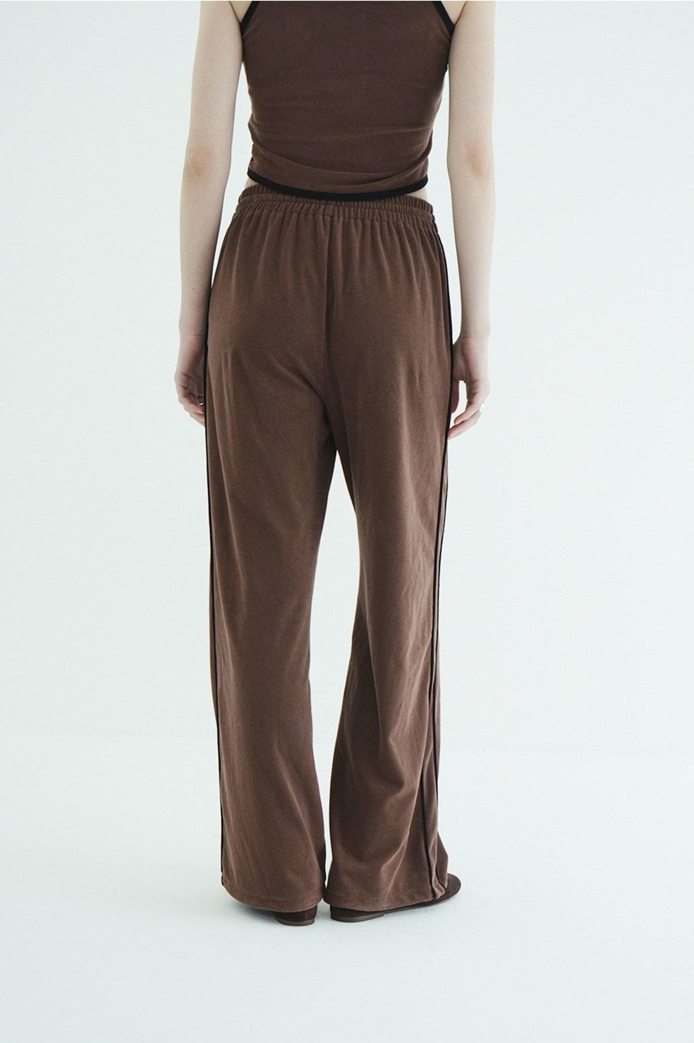 パイルセットアップ - PILE CONTRAST LINE SET UP (BROWN)