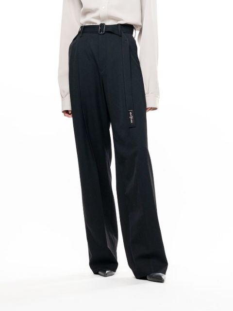 【レディース】 ベルト付きスラックス - BELTED TROUSERS (BLACK)