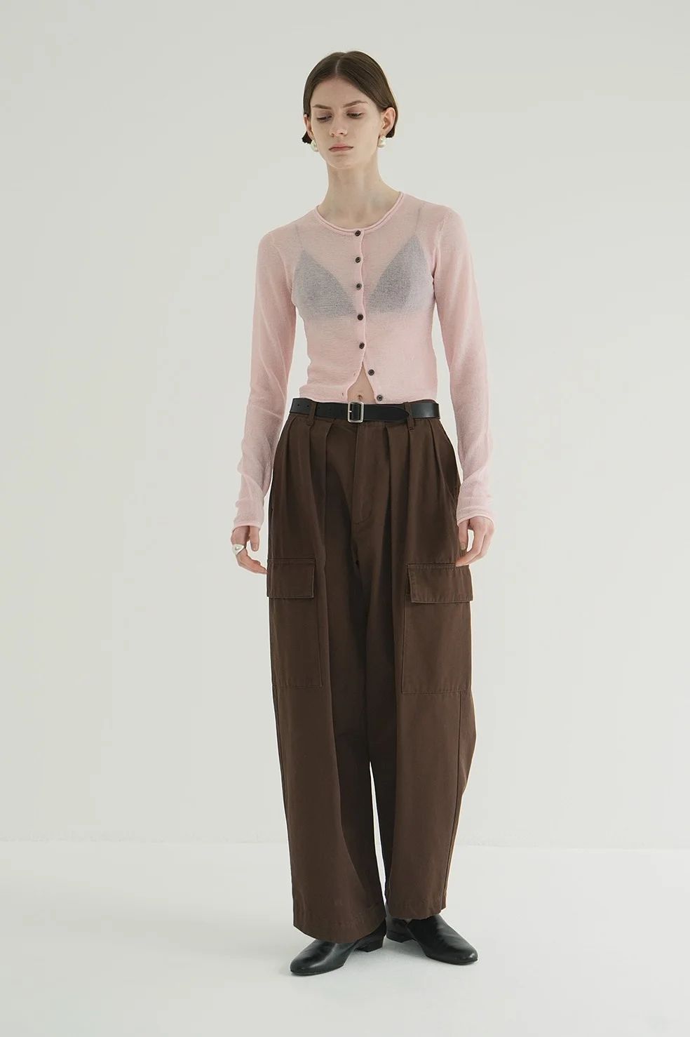 ワイドタックワークパンツ - WIDE TUCK WORK PANTS -  BROWN