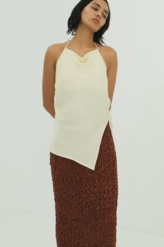 ドレープサテンキャミソール - DRAPE SATIN CAMISOLE TOPS - IVORY