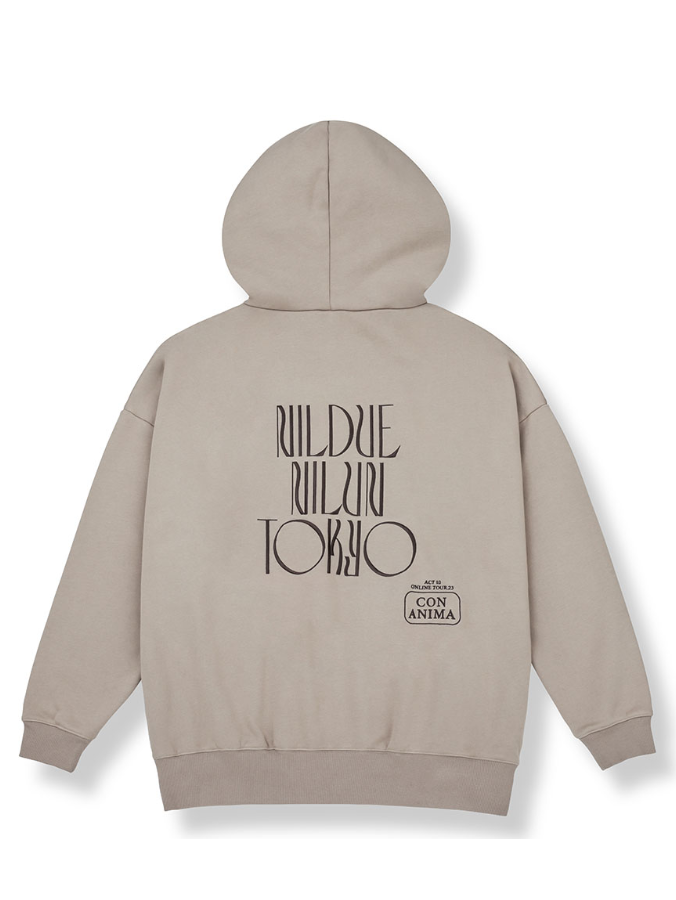刺繍ハート -フーディ -  EMBROIDERY HEART HOODIE / GREIGE