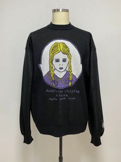 "Pullover Knit Angeline Celistine ViVian KIDILL × Henry Darger Collaboration" BLACK