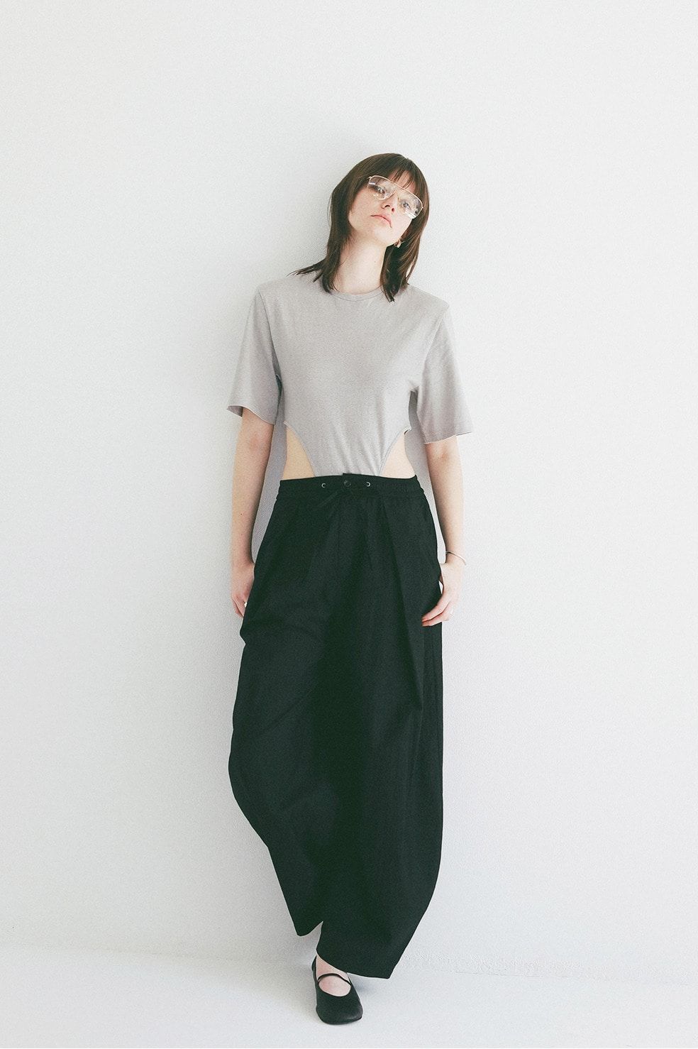 ナイロンイージーパンツ - CRINKLED SHEER NYLON PANTS(BLACK)