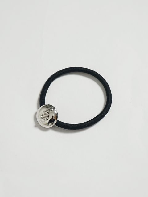 ロゴヘアゴム - S LOGO HAIR TIE - SILVER BLACK