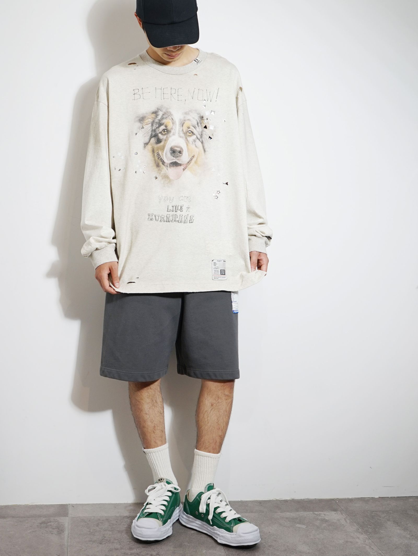 エンベリッシュディストレス カットソー - EMBELLISHDISTRESS LT  GREY