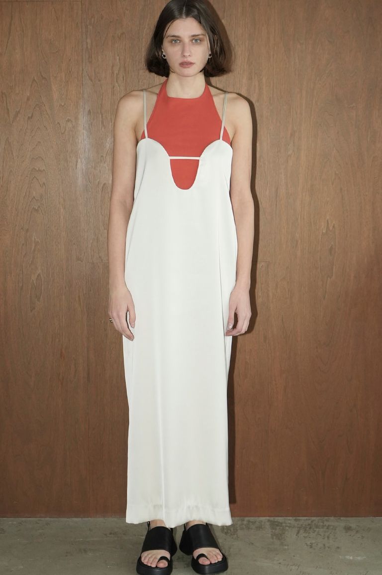 CLANE - キャミワンピース - CORSET WAIST CAMISOLE ONEPIECE -IVORY 