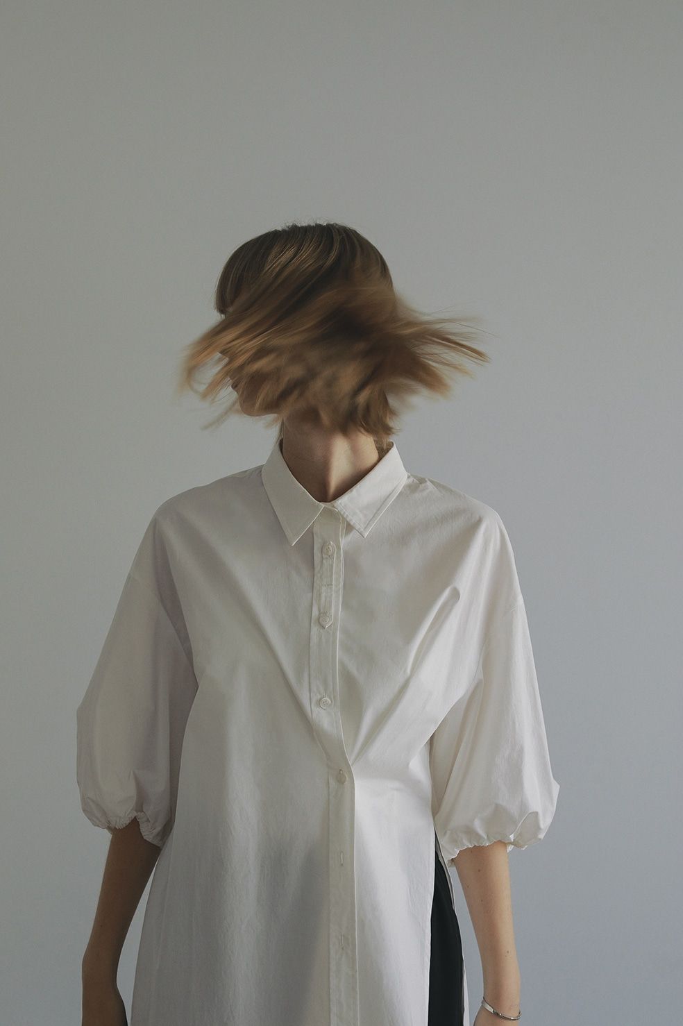 バルーンスリーブシャツ - BALOON SLEEVE SHIRT - WHITE